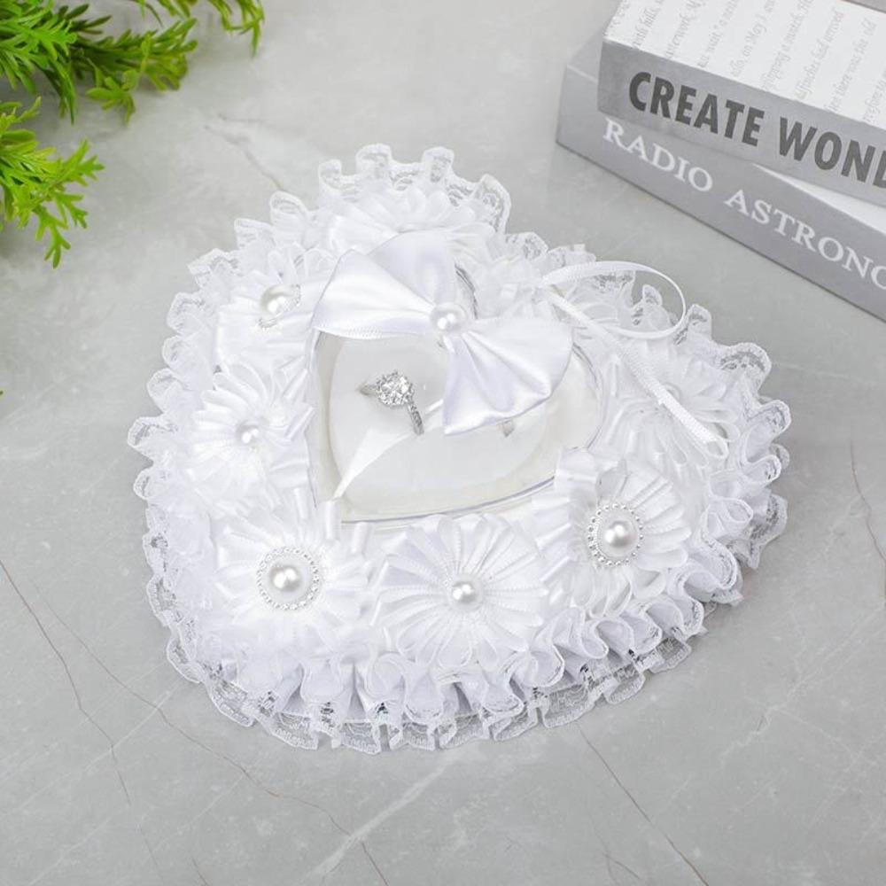 Flower Decorated Heart Shaped Ring Box Vintage Rose Proposal Ring Box Anniversary Decor