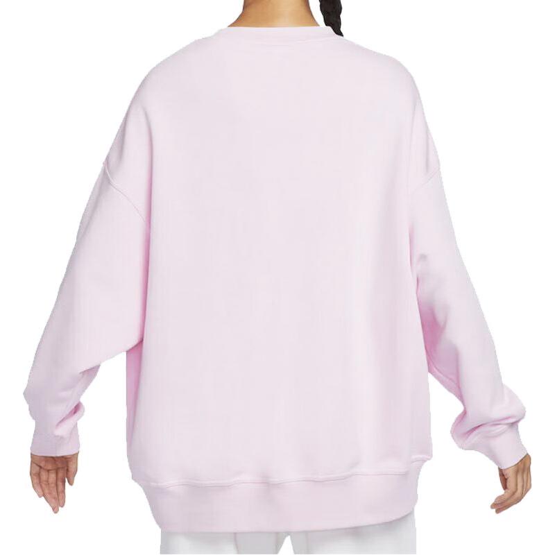 Nike As W Nsw Cozy Flc Os Crew Neck Casual Loose American Retro Sweatshirt Women sweatshirt Pink FV4012-663