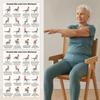 2 Sheets Seated Core Exercise Poster, Chair Workout Chart for Abs, Home Gym Wall Art, Strength Training Guide for Seniors