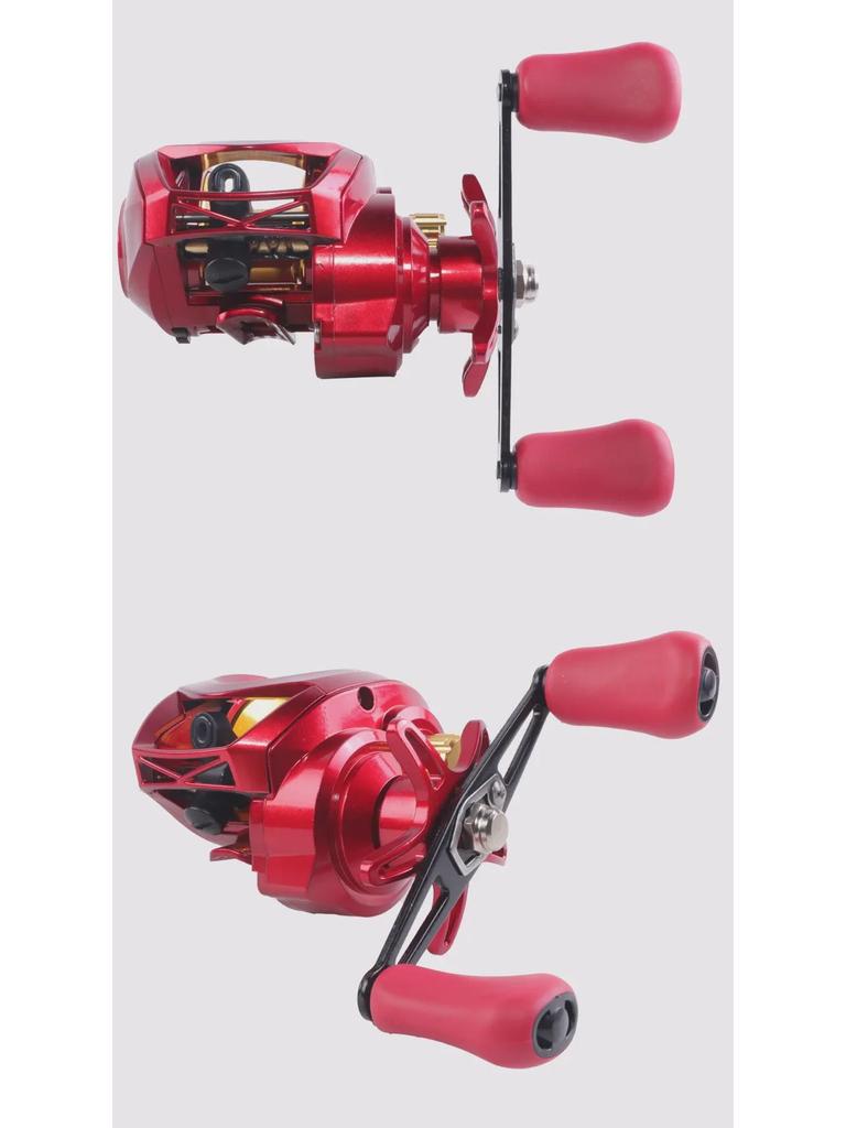 Red Fox Full Metal Long-Distance Casting Reel - Anti-Explosion Line, Big Creature Sea Fishing Lure, Strong Black Thunder Design