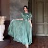 Элегантное сетчатое платье в стиле французского двора 2024 года с трехмерными цветами для женщин