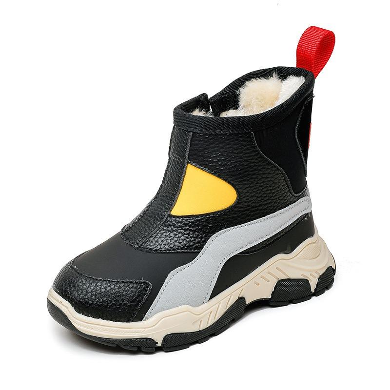 Детские хлопковые сапоги зимние новые ботинки для мальчиков зимние сапоги для девочек флисовые утолщенные хлопковые ботинки теплая зимняя обувь прилив
