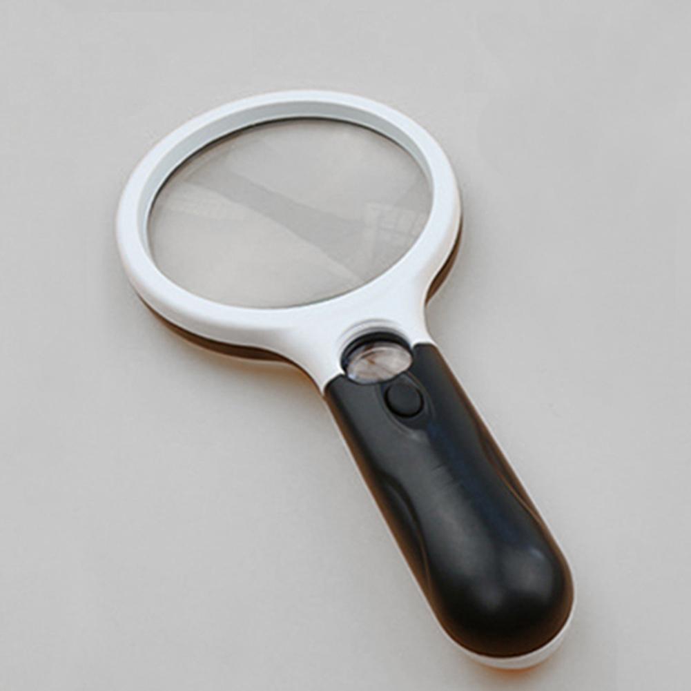 Magnifying Glass With Light, 3X Lighted Magnifying Glass, 3 Led White Lights Handheld Magnifying Glass, Illuminated Magnifier For Reading, Seniors, Je