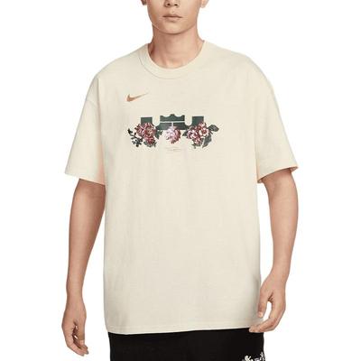 Мужская футболка с круглым вырезом и принтом логотипа Max90 LeBron Floral Tops Кокосовое молоко FZ8074113