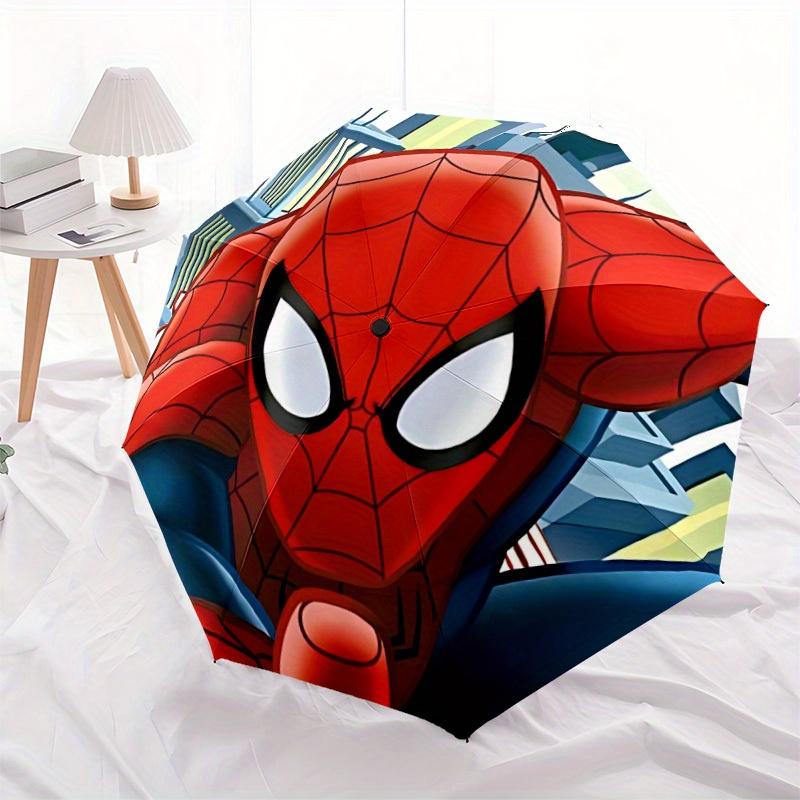1pc Spider-Man Automatic Folding Umbrella - Portable Foldable Design with 8 Ribs, Durable Plastic & Iron Frame, Outdoor Umbrella yy250731037