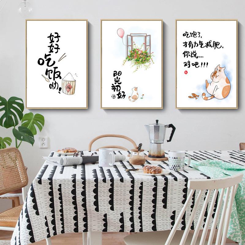 Современный Ресторан Холст Картина Кошка Китайский Стиль Японский Украшение Колодца Висячие Картины Вырезанные Детская Картина Маслом