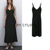 Spring and Summer New Women's Clothing Elegant Elegant V-neck Sleeveless Mid-Length Backless Dress Black Dress 6671584