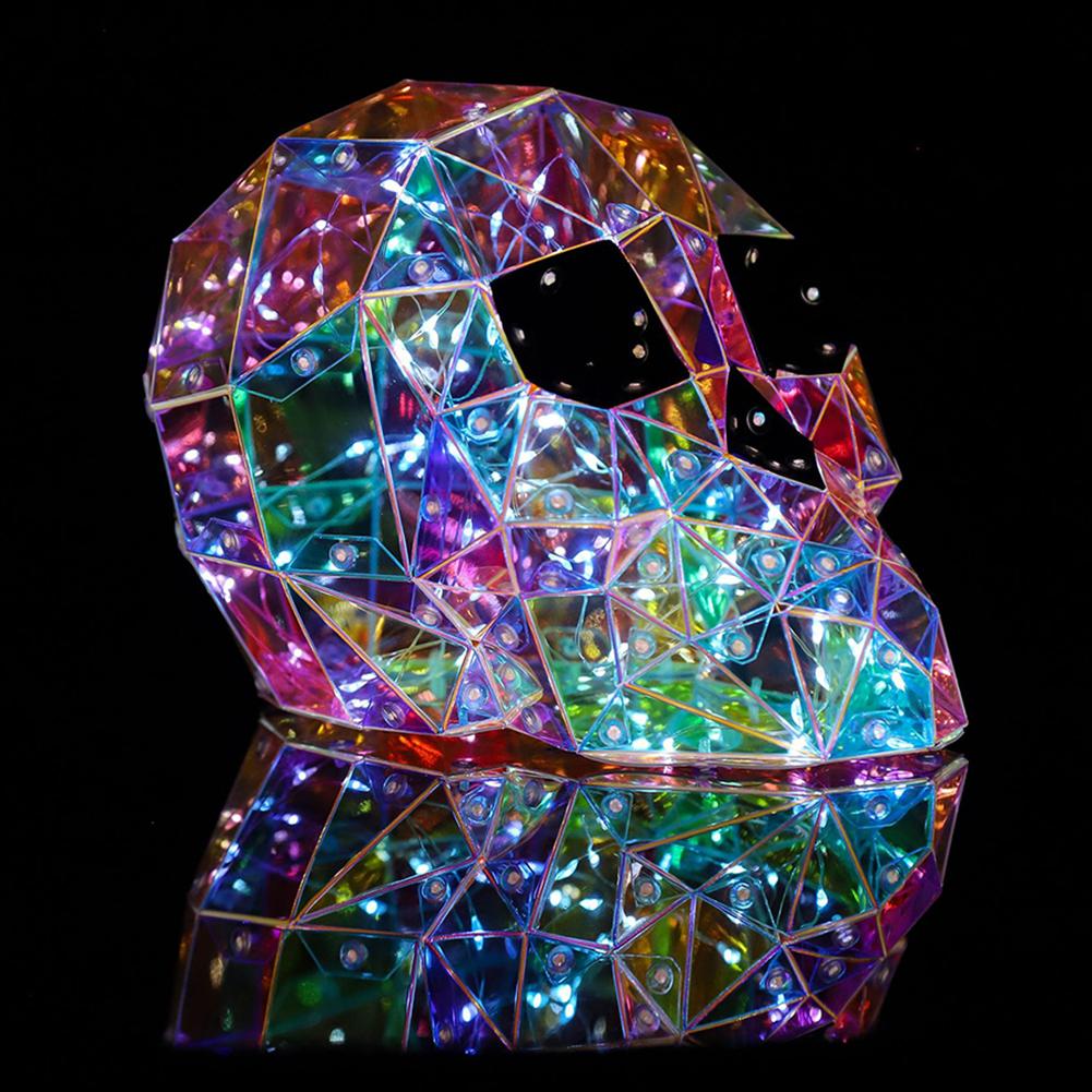 Halloween Gorgeous Shining LED Ghost Lights Decor Prismatic Ghost Iridescent Ghost Lantern Holiday Party Decor Atmosphere Prop