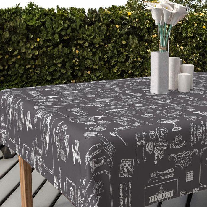 Stain-resistant Printed Tablecloth, Rectangle, 140x200 Cm, COFFEE, by Soleil d'Ocre