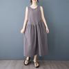 2025 New Summer Women Plus Size Loose Vintage Dress Sleeveless Basic Sundress Casual Long Dress Maxi