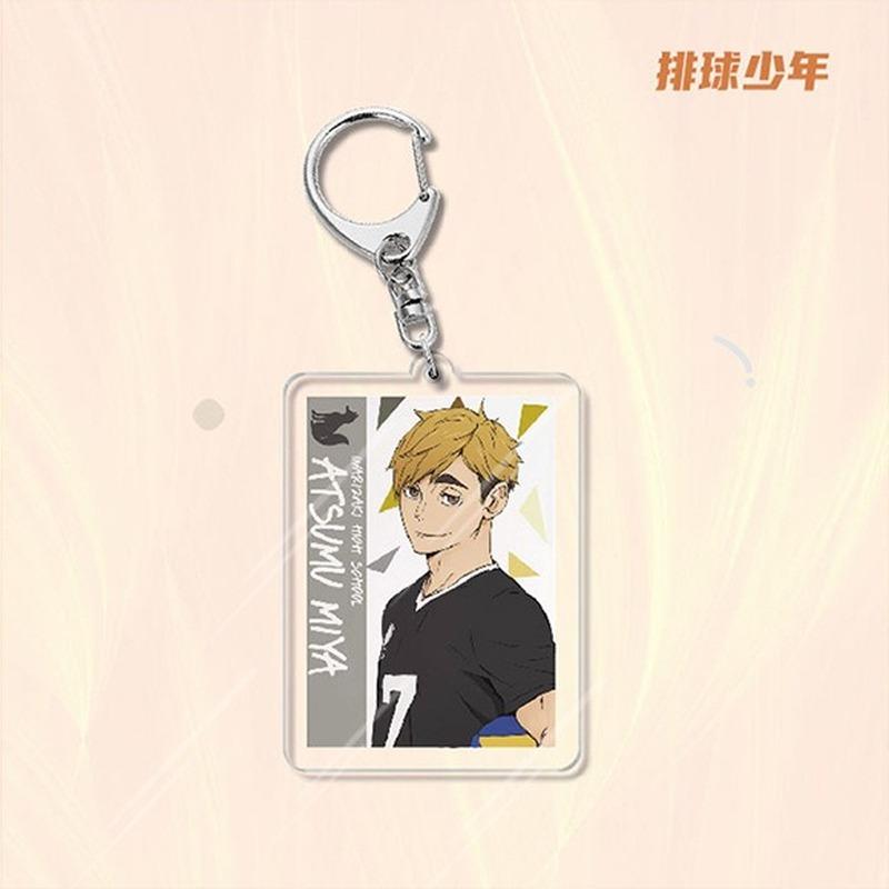Anime Games Volleyball Boy Acrylic Keychain Metal Ring Car Bag Key Decoration Accessory Gift Anime Gifts Pendant