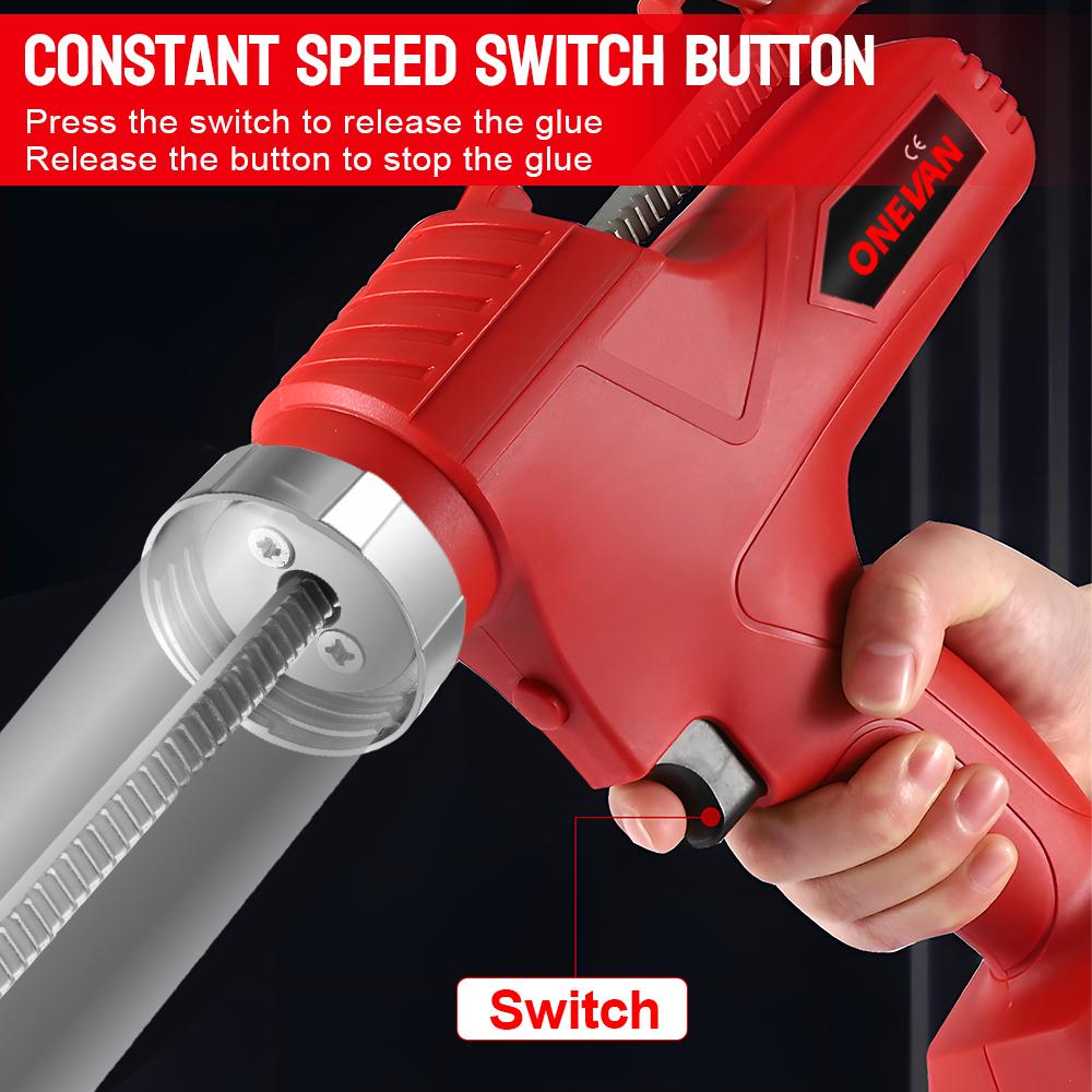 ONEVAN Аккумуляторный электрический клеевой пистолет Многофункциональный электрический пистолет для герметика для стекла Инструмент для клея-герметика для аккумулятора 21 В 18 В