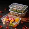 JingJingRS Disposable Square Plastic Food Containers with Lids