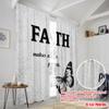 2pcs 2D Flat Printing Window Drapes Faith Butterfly Polyester Without Electricity Party Decorations Use for General Festive and