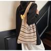 2025 новая хлопковая нить большая вместимость полосатая плечевая сумка-тоут модная и простая вязаная сумка пляжная сумка для отпуска