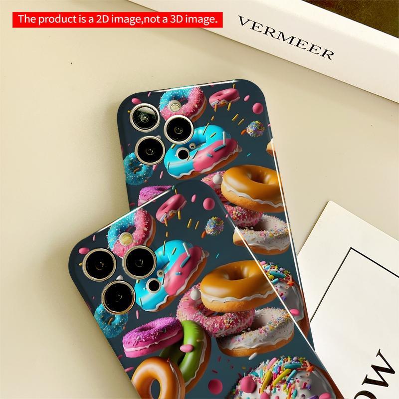 2DFlat Colorful Donuts in Mid-Air Explosion All inclusive film hard iPhone case, compatible with iPhone 18 Pro Max 17 16 15 14 13 12 11