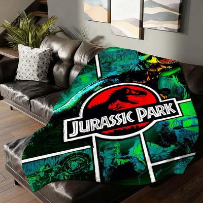 Плед с изображением фильма ужасов J-Jurassic P-Park Для дивана, офиса, кровати, самолета, путешествий, сна, чтения, отдыха, кемпинга. Мягкий и теплый