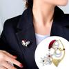 1PC Cute Rhinestone Skiing Snowflake Broom Christmas Snowman Brooches Shining Exquisite