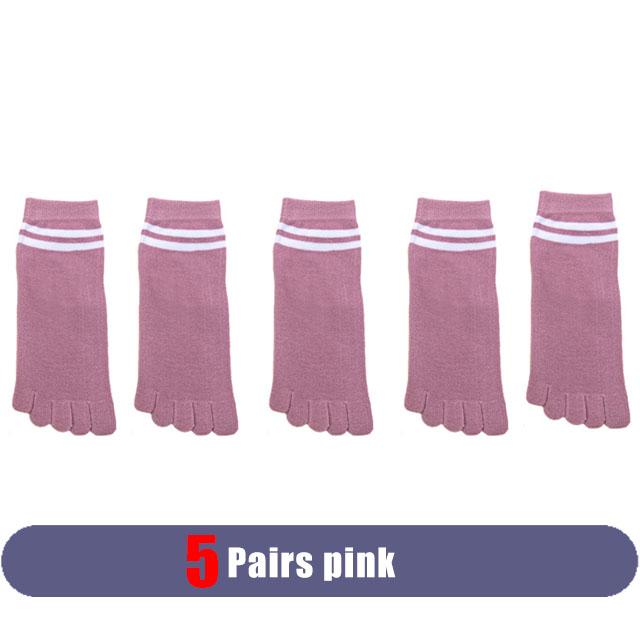 1/5 Pairs Toes Short Socks Woman Girl Cotton Striped Solid Breathable Soft Elastic Invisible Socks 5 Finger Socks Harajuku