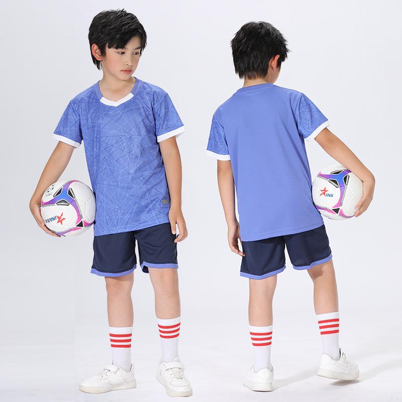 Children's football jersey sets, boys' and girls' quick-dry short-sleeve training elementary school soccer match team uniforms