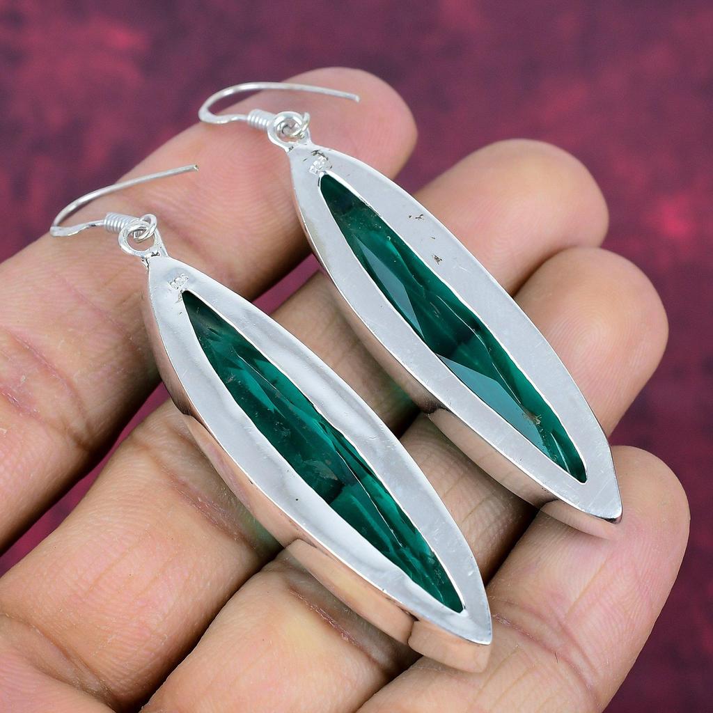 Серьги с драгоценными камнями индиголит, серьги из цельного серебра 925 пробы, старинные украшения ручной работы, подарок на День матери