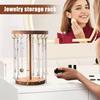 Standing Necklace Holder Jewelry Organizer with Hooks Wooden Base Headband Organizer Display Stand for Girls Necklaces Bracelets
