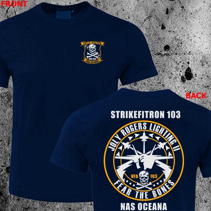 NEW Navy VFA-103 Jolly Rogers Tshirt HQ Design Casual Crew Neck Cotton Tee Men's T-Shirt Black Casual Cotton Tee