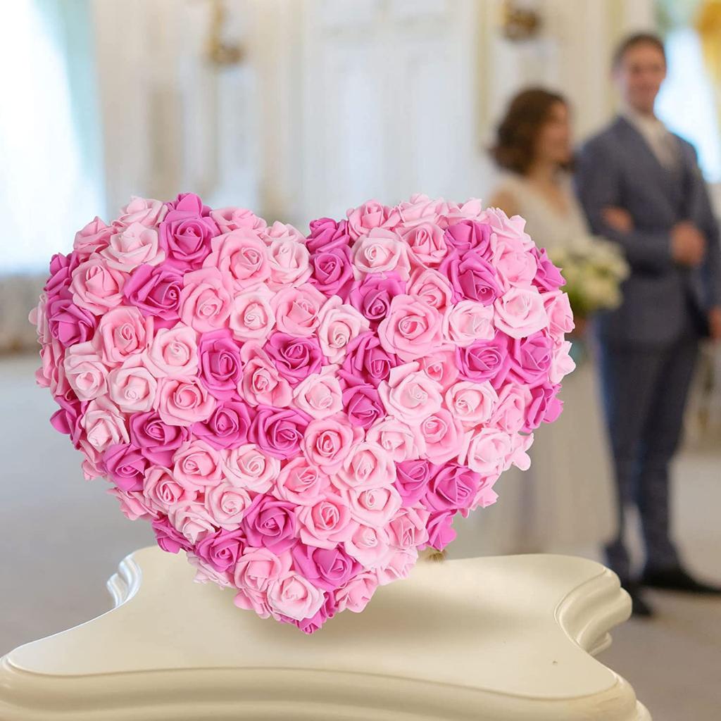 200 шт. искусственных роз, искусственные головки цветов, розы без стеблей, 5 см, пенопластовые розы, искусственные головки цветов для поделок, свадебных украшений для детского душа