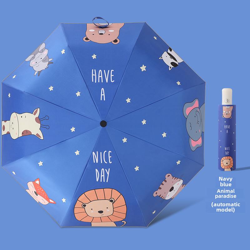 Детский автоматический противооткатный светоотражающий зонт для солнца и дождя