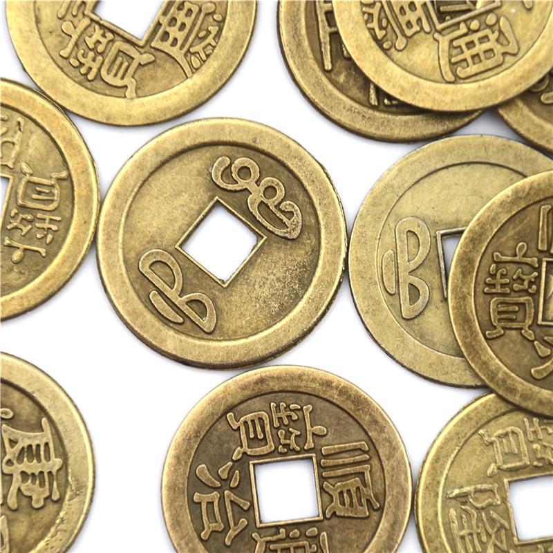 20pcs China Feng Shui Coins 2.3cm Lucky Chinese Fortune Coin I Ching Money Alloy
