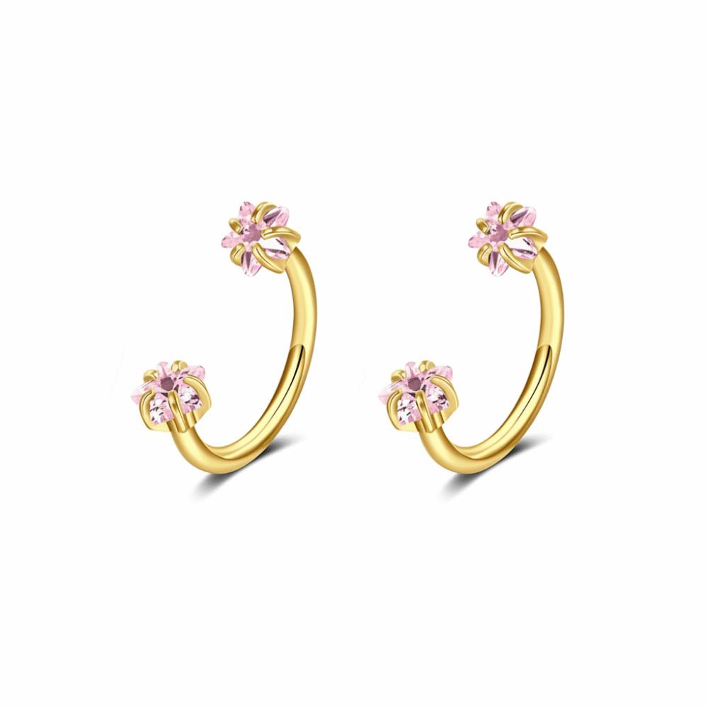 2 PCS Elegant Nose Ring Stainless Steel Daith Piercing Jewelry Cartilage Helix Earrings Daily