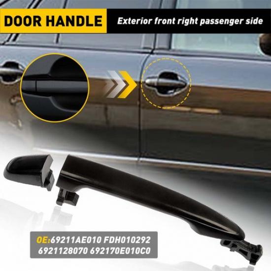 1X Handle Door 2007-2011 Exterior Black For Camry Front Toyota RH Passenger Side