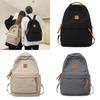Simple Solid Color Letter Decoration Student Leisure Backpack For Travel And School
