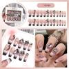 24pcs/set Press On Nails A Variety of Handmade Nail Art Butterfly Flower Wear Finished Nail Stickers Large Diamond Glitter Nail Stickers