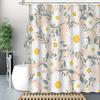 1 piece of printed white daisy pattern shower curtain, polyester fabric, machine washable, suitable for bathroom decoration