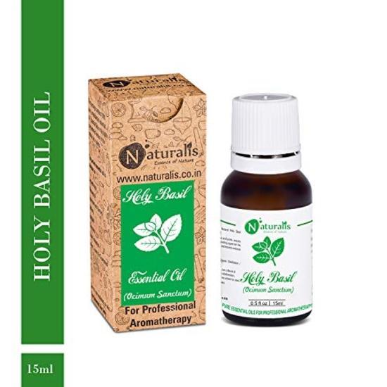 Naturalis Essence of Nature Holy Basil Essential Oil 100% Pure, Natural & Undiluted Therapeutic Grade for Mosquito Repellent- 15ml