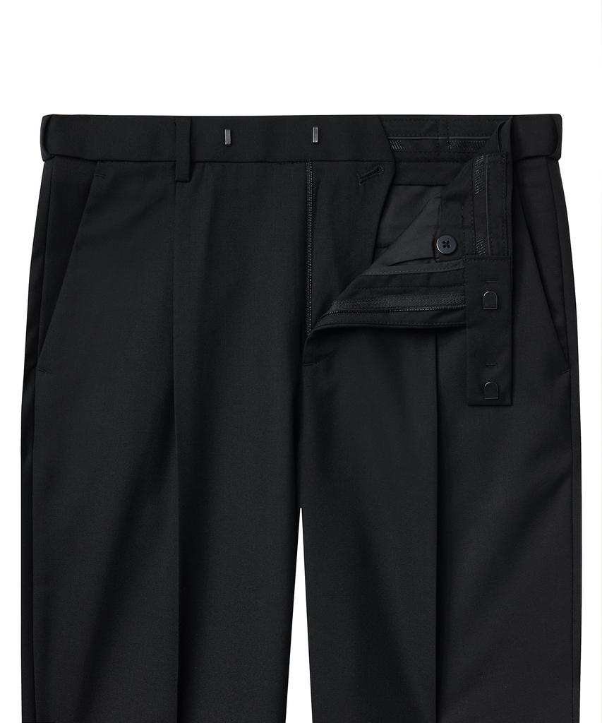 MUSINSA STANDARD Wool Blend Wide Hidden Banding Slacks [Black]
