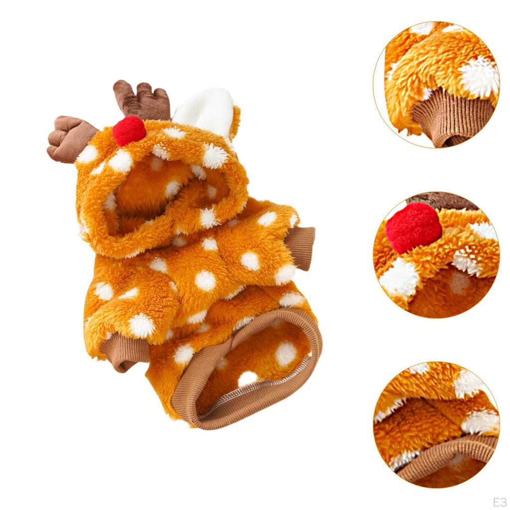 Christmas Apparel for Pets, Dog And Cat Pajamas with Reindeer Theme