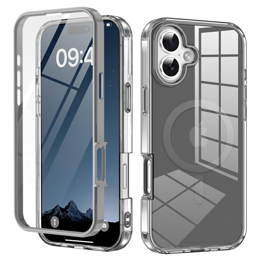 Чехол для iPhone 17, совместимый с MagSafe, прозрачная накладка для телефона из ПК+ТПУ с защитной пленкой для экрана из ПЭТ