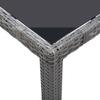 7 Piece Outdoor Dining Set Grey Poly Rattan