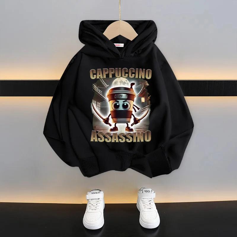 Kids Hoodie Funny Cartoon Graphic Sweatshirts Boys Casuals Long Sleeves Tops Girl Clothes