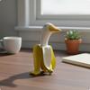 Желтая Фигурка Фруктовой Птицы причудливая Скульптура Глянцевая Зеленая Банановая Утка