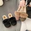 Женские туфли на плоской подошве с круглым носком для теплых прогулок, зимняя мода 2024 года, новая повседневная хлопковая обувь для путешествий