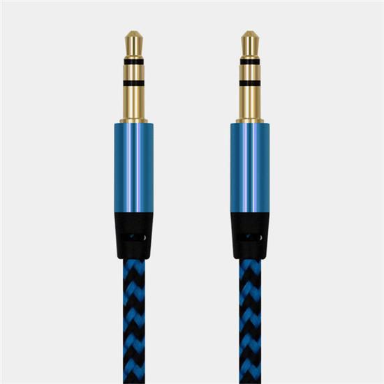 Нейлоновый Aux-кабель 1 м, штекер 3,5 мм, разъем «папа-папа», автомобильный аудиокабель, прочный и практичный шнур