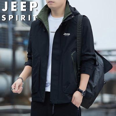 JEEP SPIRIT Мужская водонепроницаемая повседневная рабочая куртка с капюшоном свободного кроя