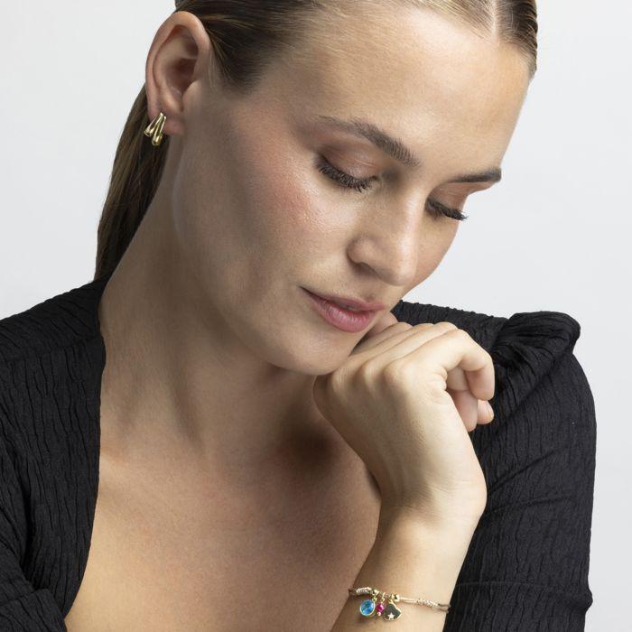 Bracelet - LUXENTER - Erilah - Argent 925 - finition or jaune 18K - Zircone saphir