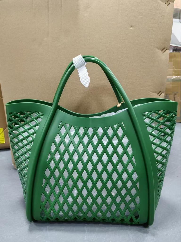 Сумочка из силиконового желе: Полая конструкция, многоцелевое использование: для покупок, пикников, пляжа, ванны и овощей.