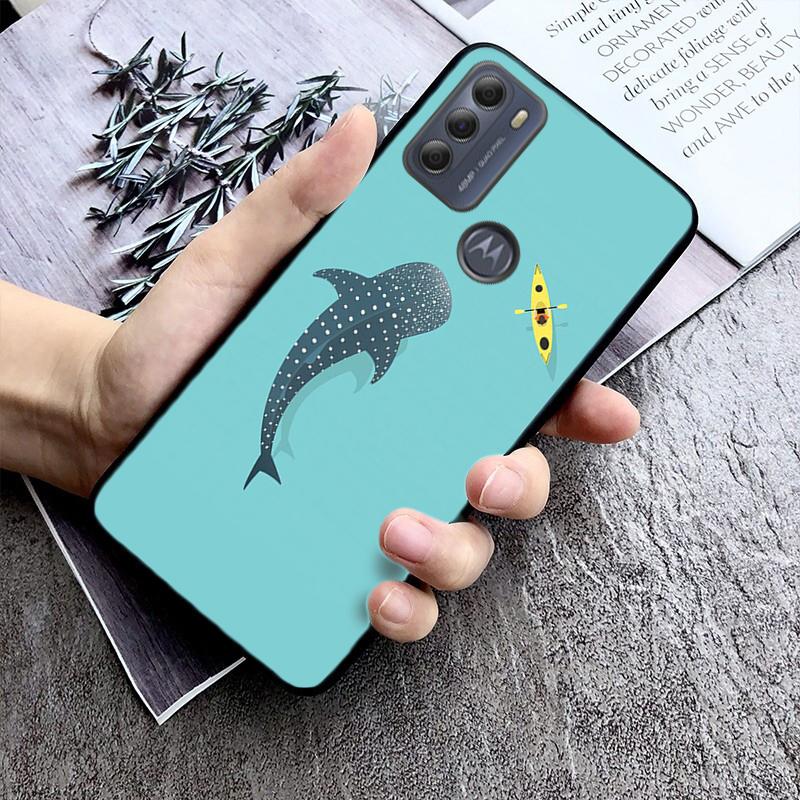 Чехол для телефона с китовой акулой и рыбой для Motorola Moto E7 Plus E32 E20 E40 Edge 20 Lite G22 G52 G20 G30 G100 G60 G50 G10 G Pure G Stylus