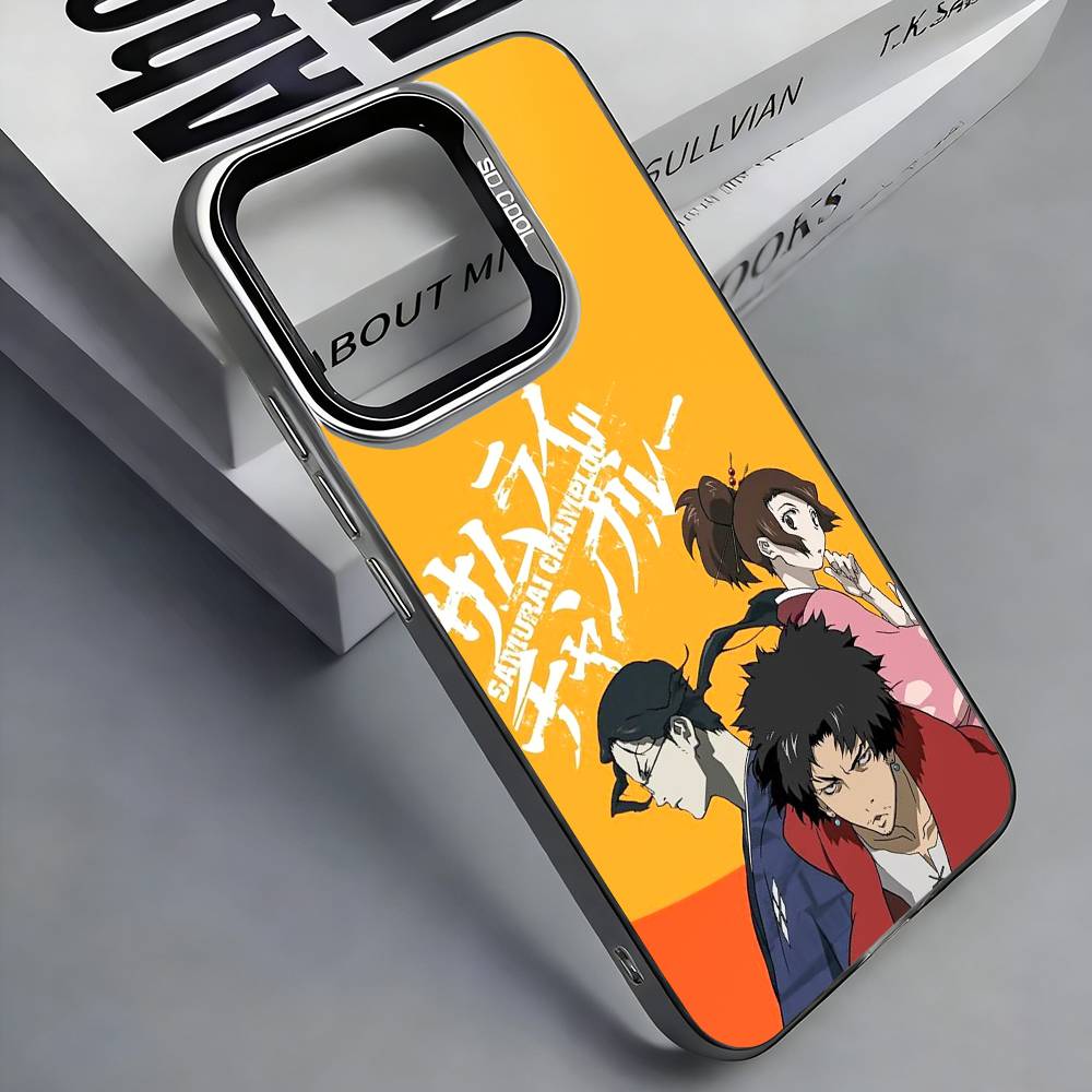 Аниме S-Samurai C-Champloo Чехол для телефона iPhone 17,16,15,14,13,12,11 Plus,Pro Max, Цветной Серебристый Чехол для телефона
