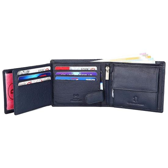 Кожаный кошелек с защитой RFID для мужчин